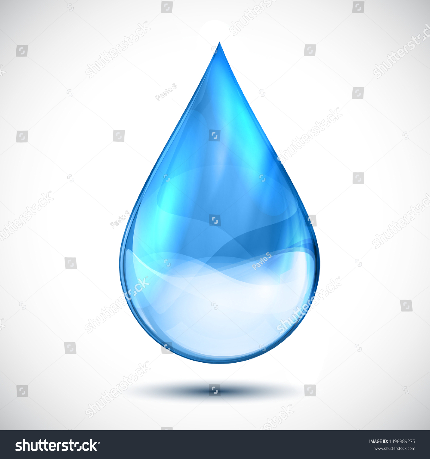 Isolated Clean Water Blue Drop Vector Stock Vector (Royalty Free ...