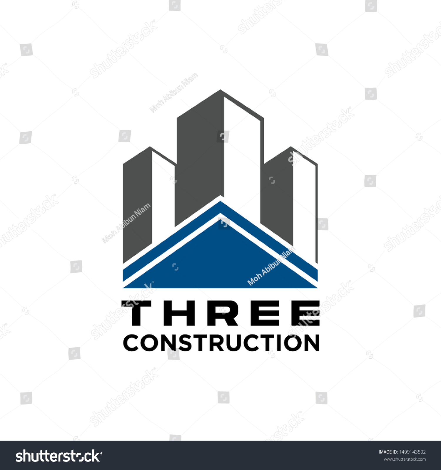 Three Construction Logo This Logo Construction Stock Vector (Royalty ...