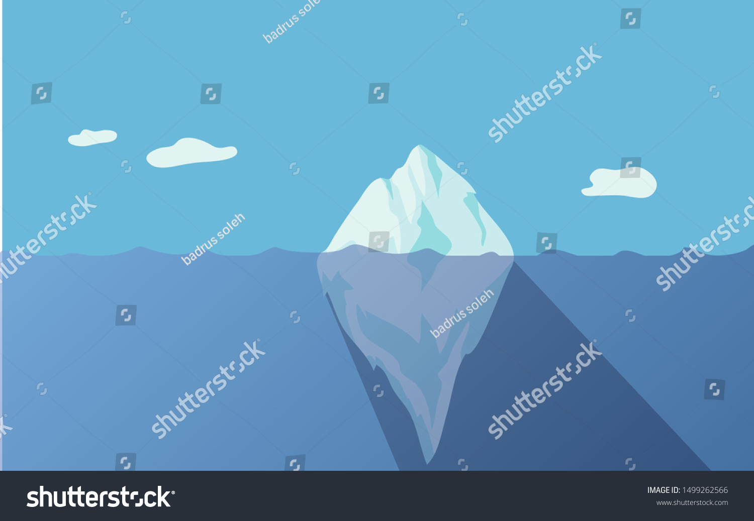 Big Iceberg Floating On Water Waves Stock Vector (Royalty Free ...