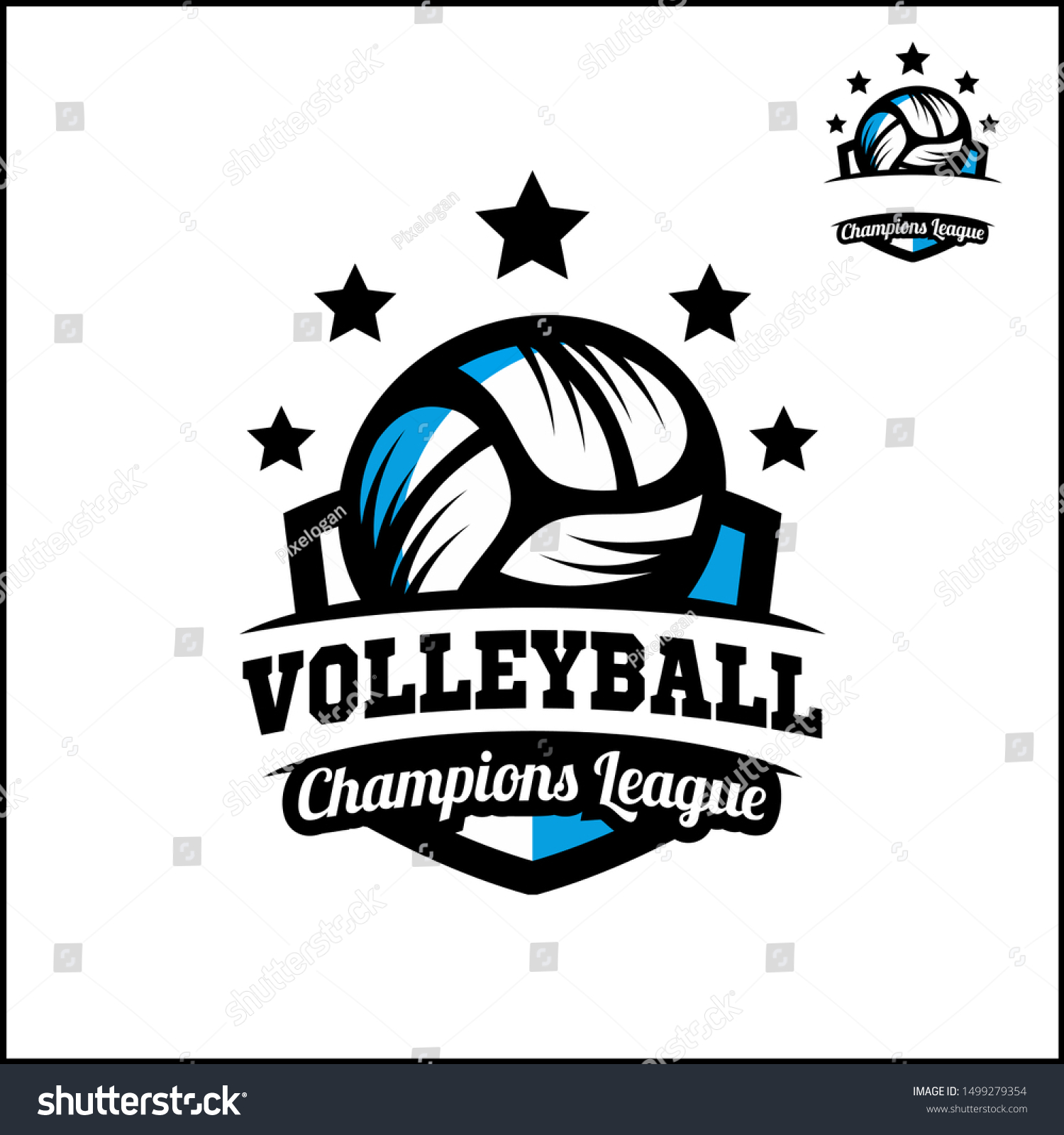 Volleyball Badge Champions League Logo Vector Stock Vector (Royalty ...