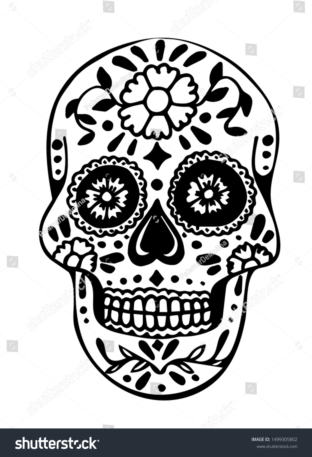 Halloween Scull Vector Illustration Day Dead Stock Vector (Royalty Free ...