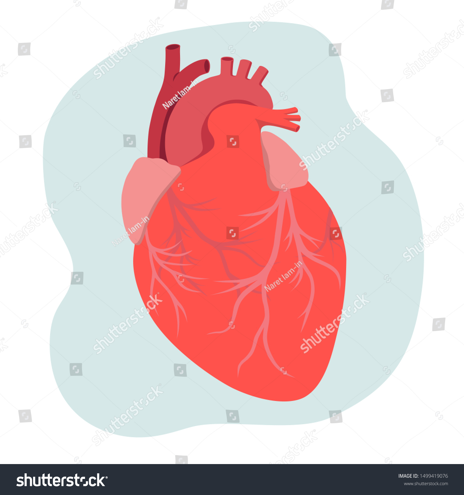 Heart Human Icon Cartoon Style Vector Stock Vector (Royalty Free ...