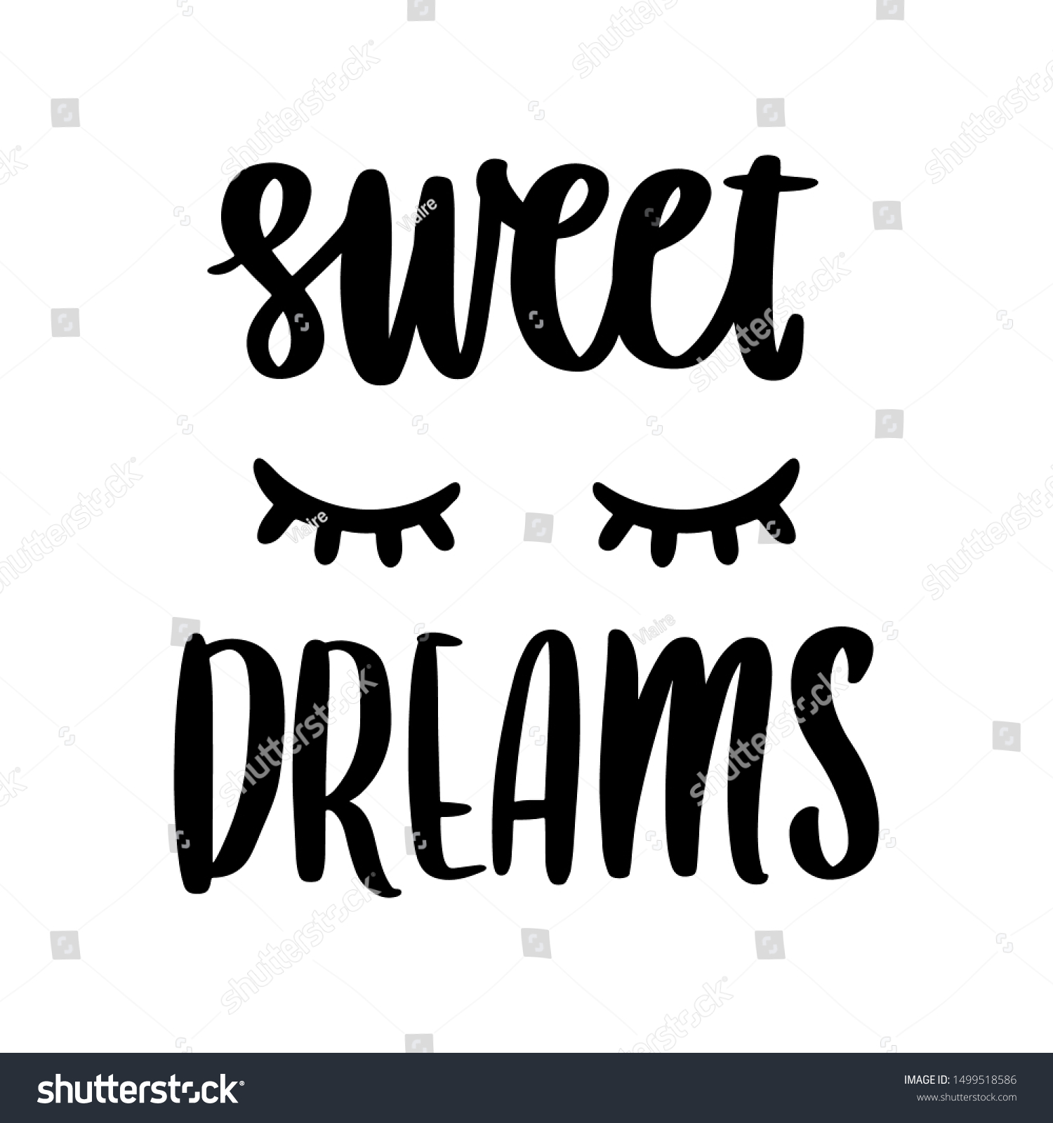 Handdrawn Lettering Phrase Sweet Dreams Trendy Stock Vector (Royalty ...