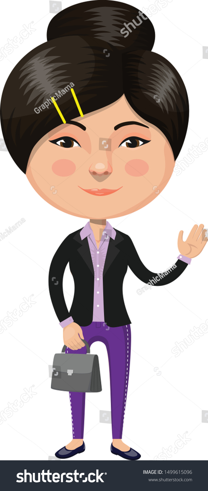 asian business woman cartoon