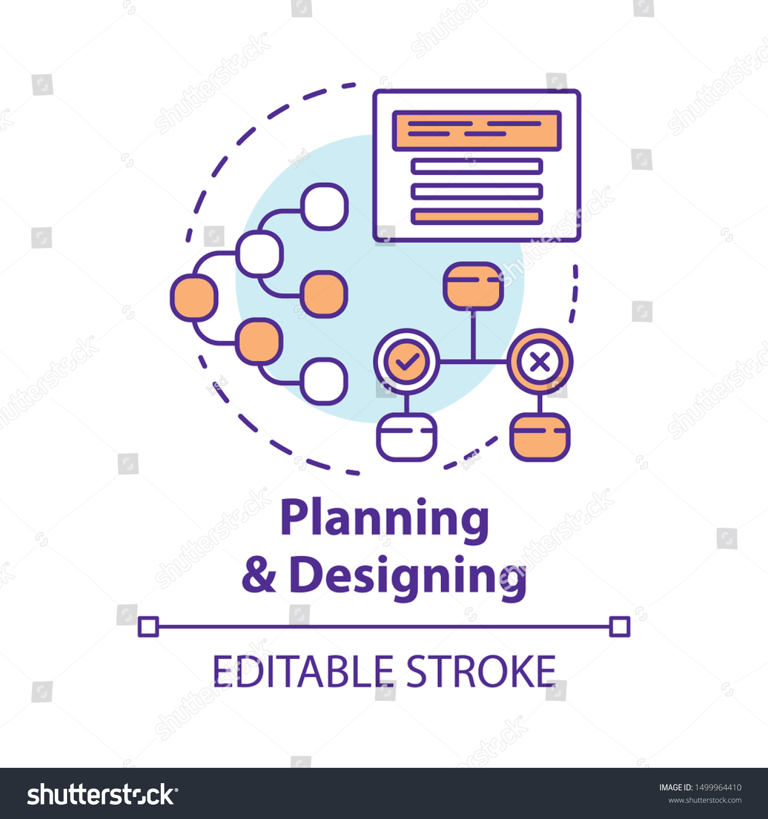 Planning Designing Concept Icon System Operation Stock Vector (Royalty ...