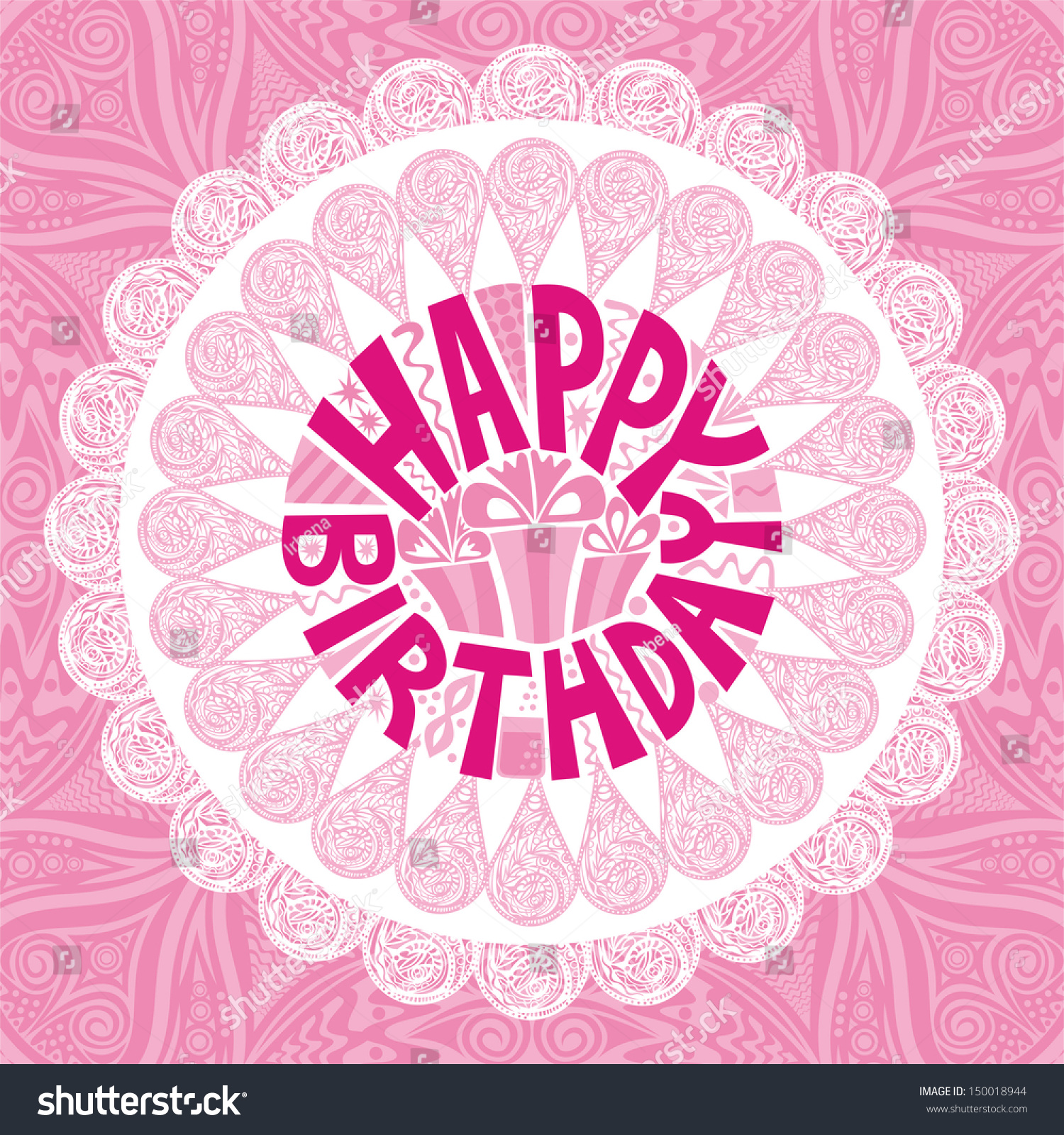 Happy Birthday Greeting Card Vector Illustration Stock Vector (Royalty ...