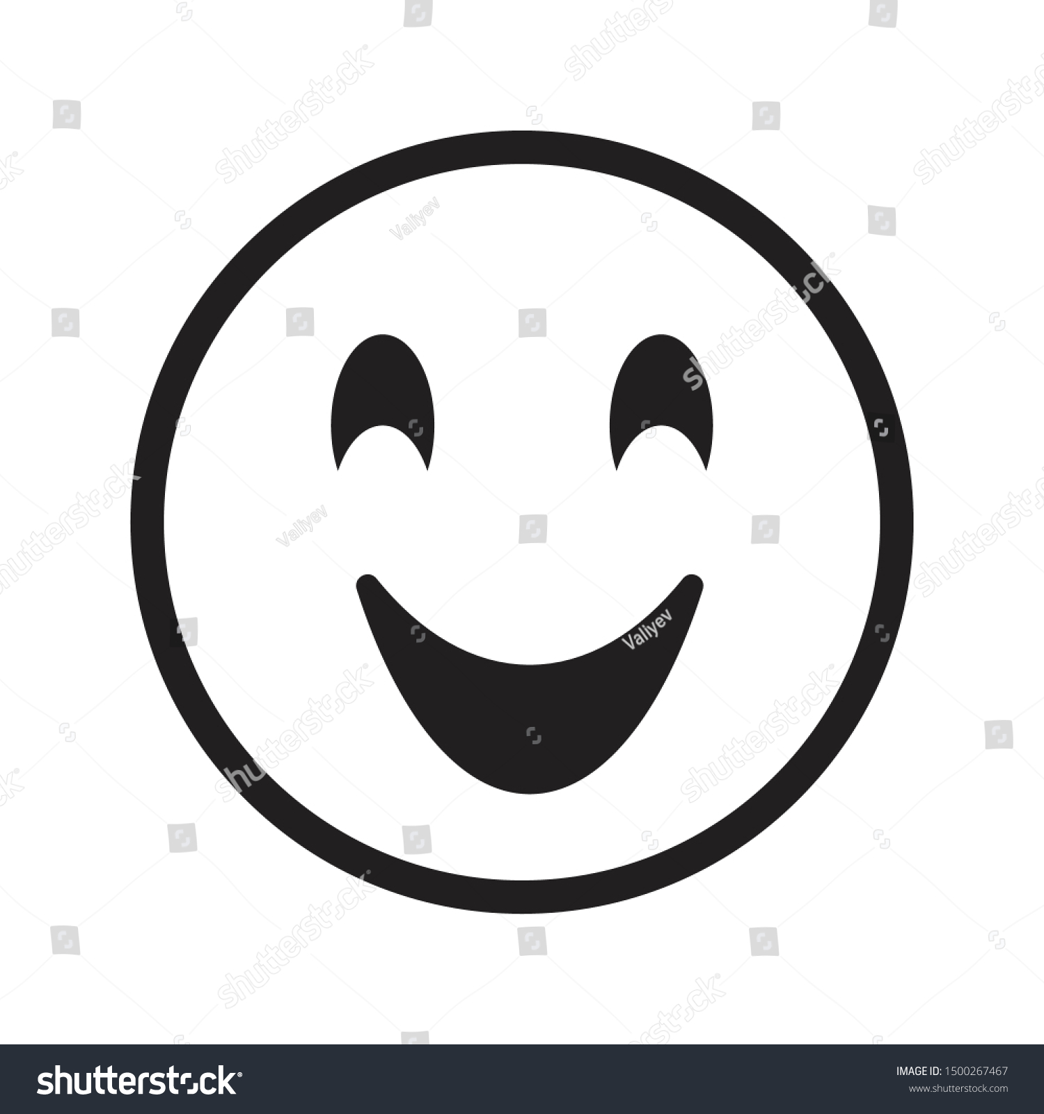 Fun Emoji Icon Black Isolated Vector Stock Vector (Royalty Free ...