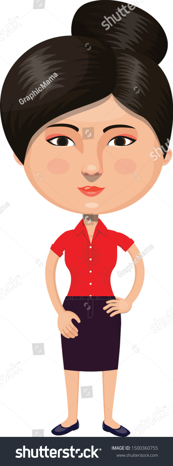 asian business woman cartoon