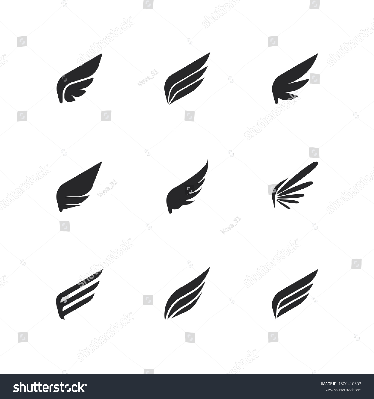 Set Template Birds Arms Vector Sign Stock Vector (Royalty Free ...