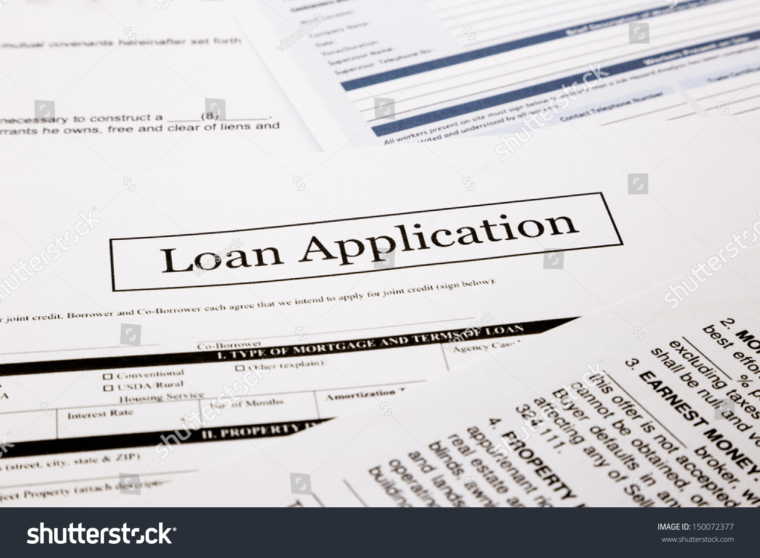 Loan Application Form Business Finance Concepts Stock Photo 150072377 ...