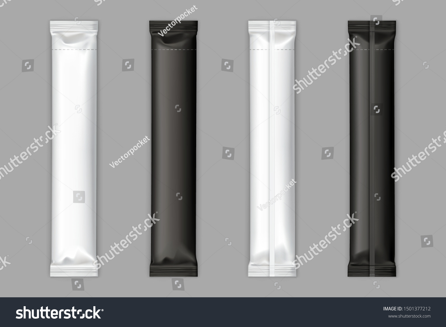 Blank Black White Plastic Foil Polyethylene Stock Vector (Royalty Free ...