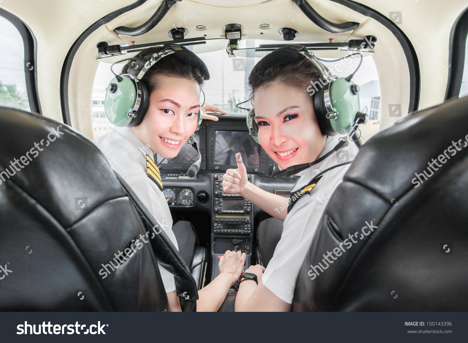 Two Beautiful Young Asian Pilot Student Stock Photo 150143396.