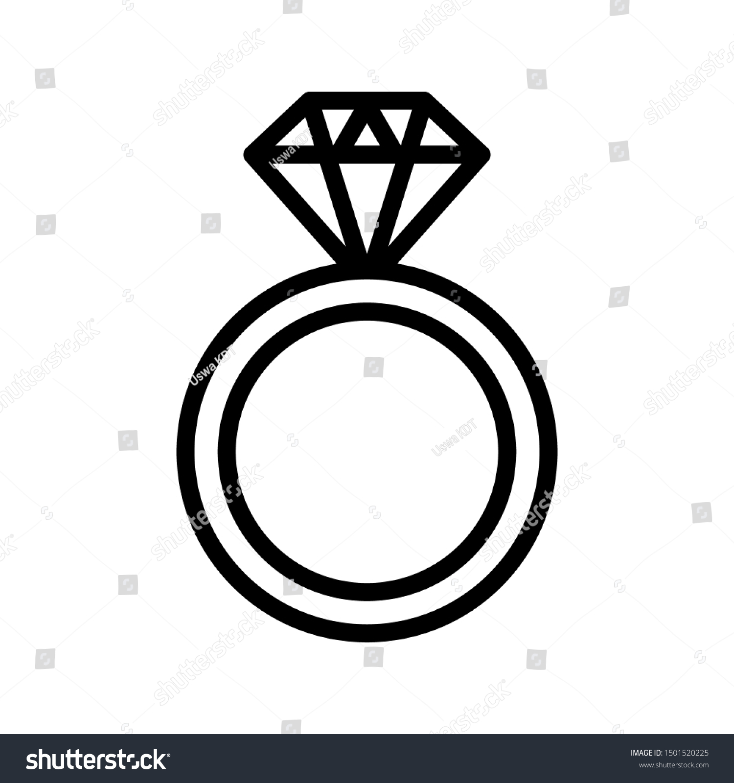 Diamond Engagement Ring Icon Template Wedding Stock Vector (Royalty ...