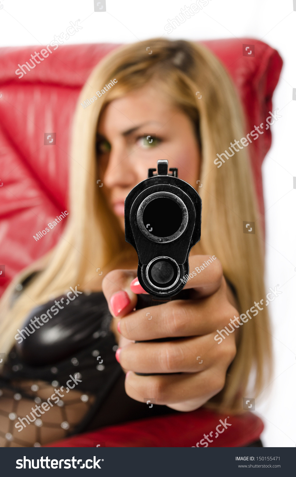 gun pointing at camera