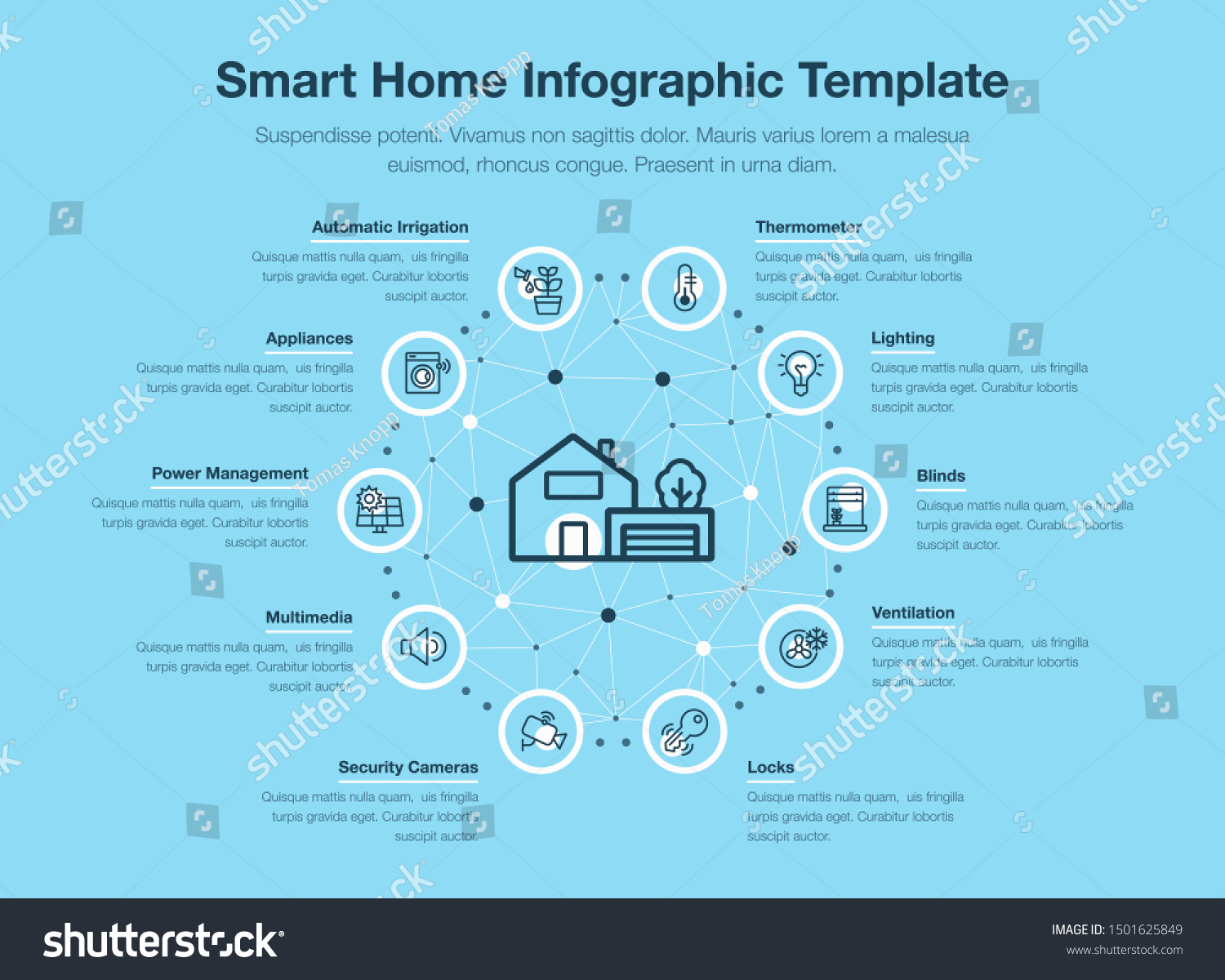 Simple Vector Infographic Smart Home Icons Stock Vector (Royalty Free ...