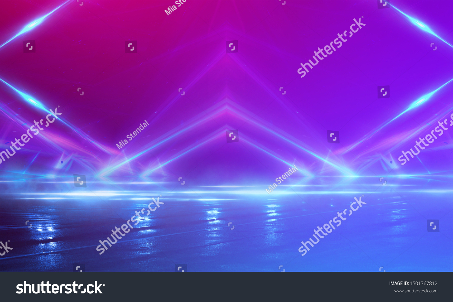 Ultraviolet Abstract Light Light Tunnel Laser Stock Photo 1501767812 ...