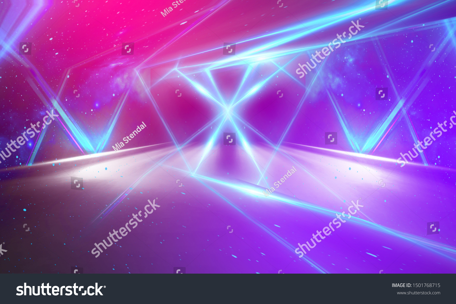 Ultraviolet Abstract Light Light Tunnel Laser Stock Illustration ...