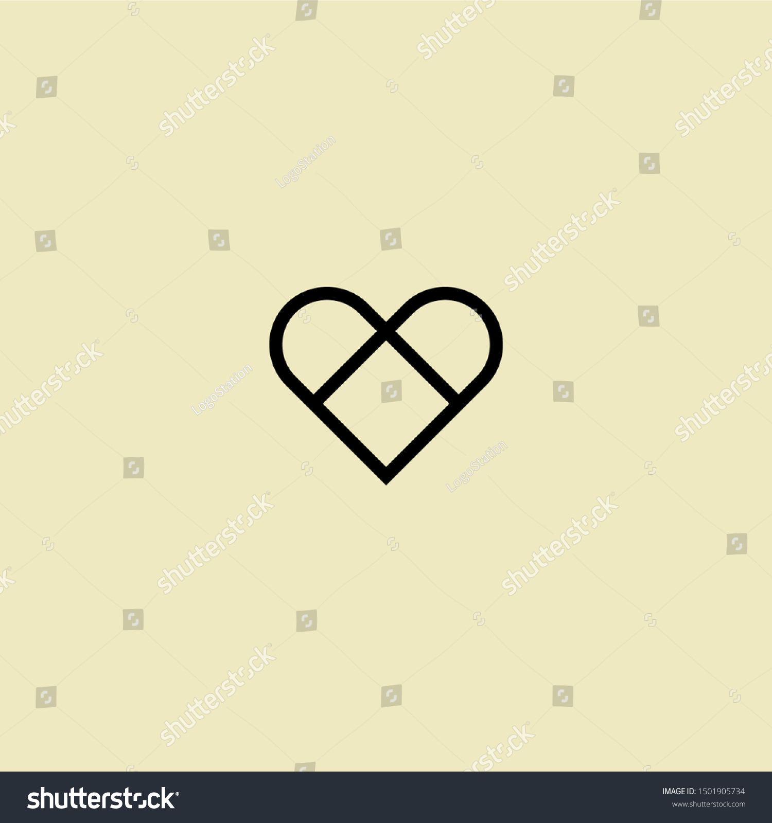 Minimalist Love Line Art Icon Stock Vector (royalty Free) 1501905734 