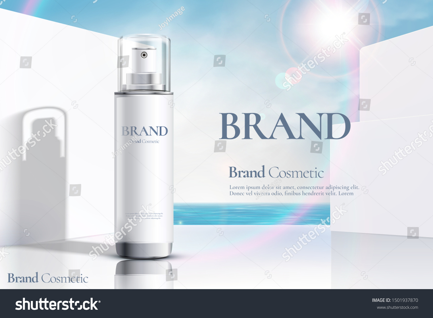 Cosmetic Spray Bottle Ads On Modern Stock Vector (Royalty Free ...