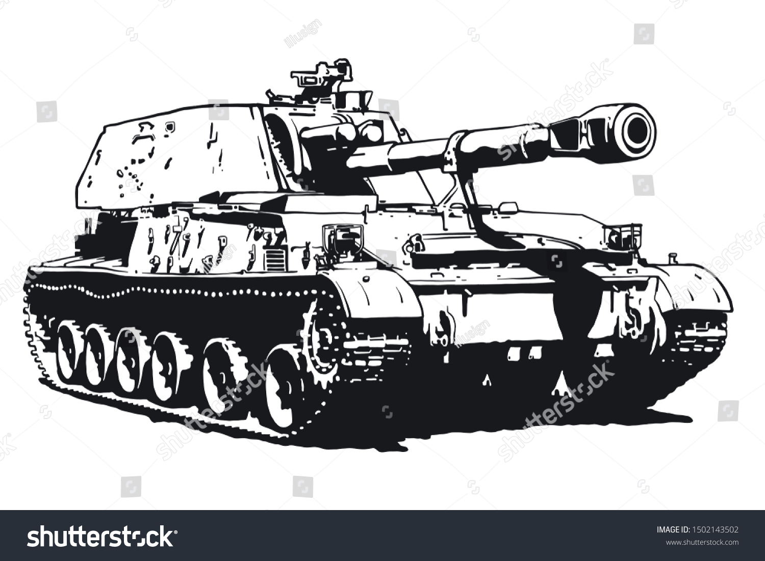 Tank Vector Isolated Illustration Military Machine Stock Vector ...