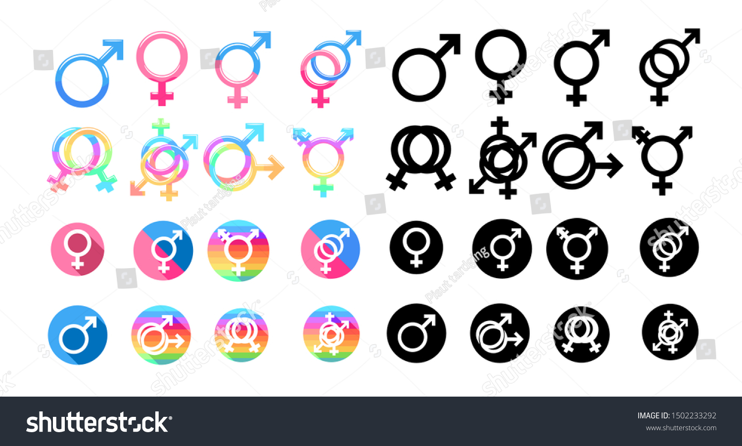 Gender Vector Set Clipart Design Stock Vector (Royalty Free) 1502233292 ...