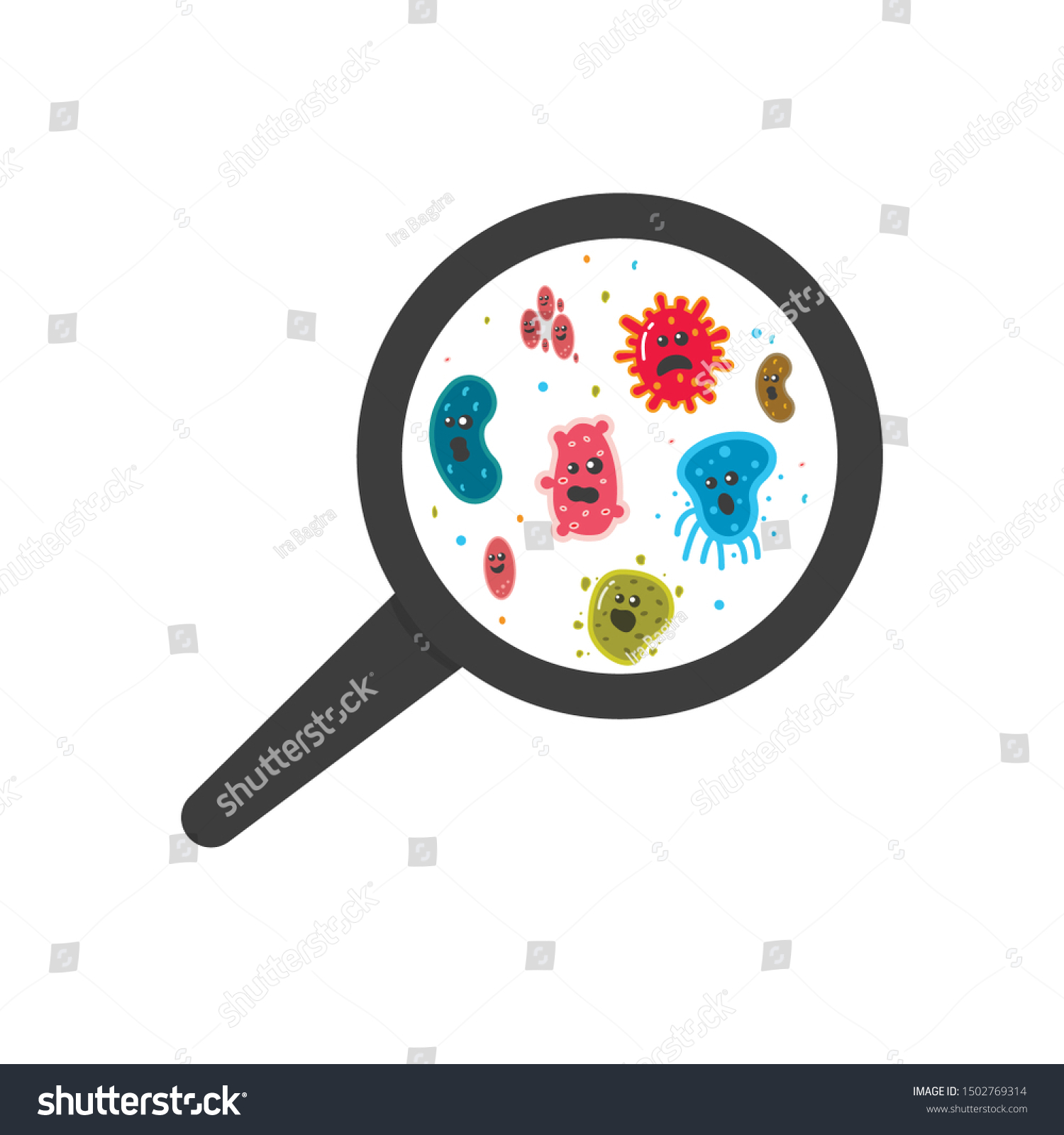 Viruses Vector Cartoon Bacteria Bacterial Infection Stock Vector ...