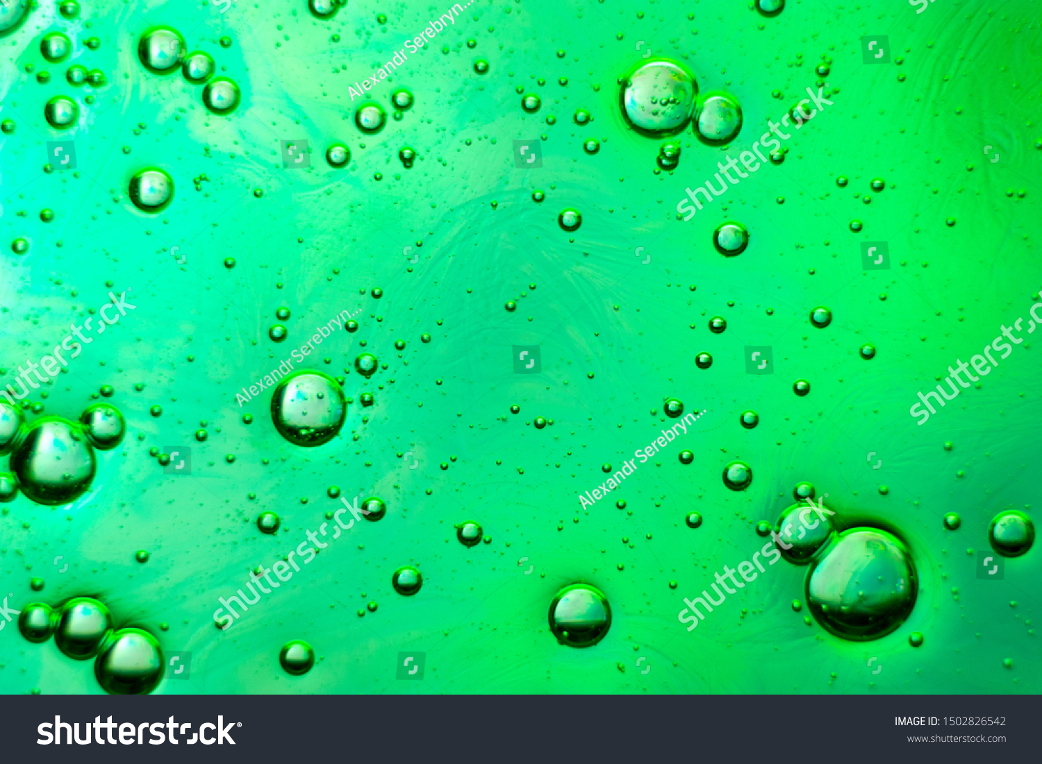 Texture Liquid Soap Bubbles Green Background Stock Photo 1502826542 ...