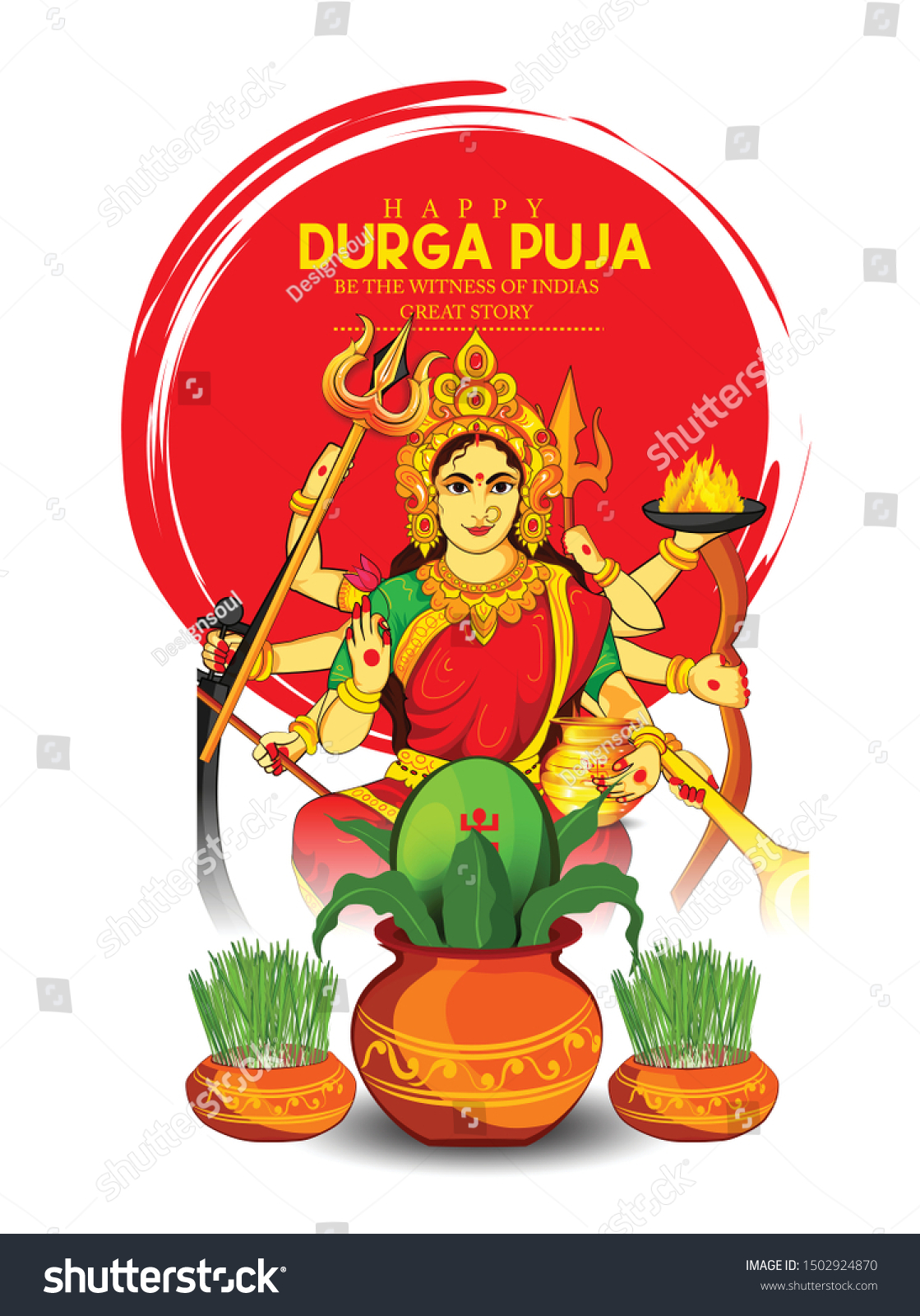 Happy Navratri Goddess Durga Indian Festival Stock Vector Royalty Free 1502924870 Shutterstock 9141