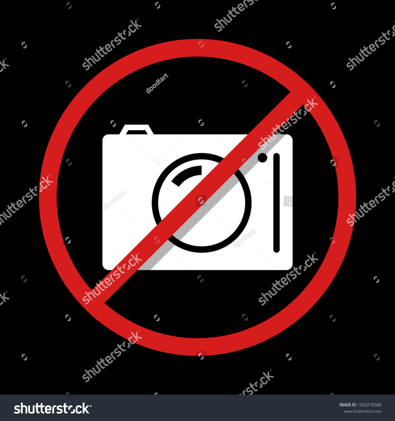 No Photography Sign Camera Prohibited Symbol: เวกเตอร์สต็อก (ปลอดค่า ...