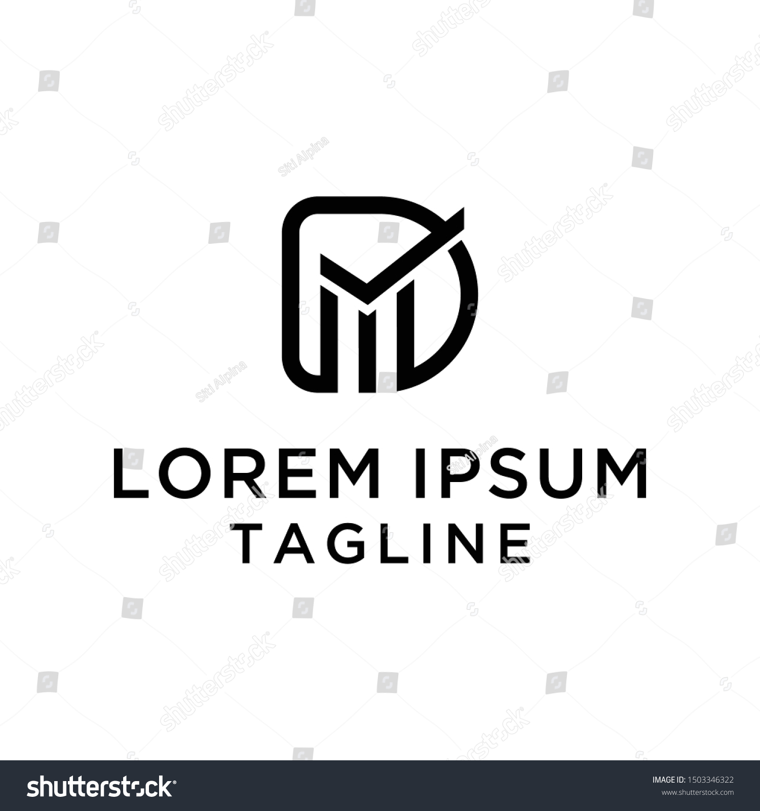 D Marketing Logo Design Template Stock Vector (Royalty Free) 1503346322 ...