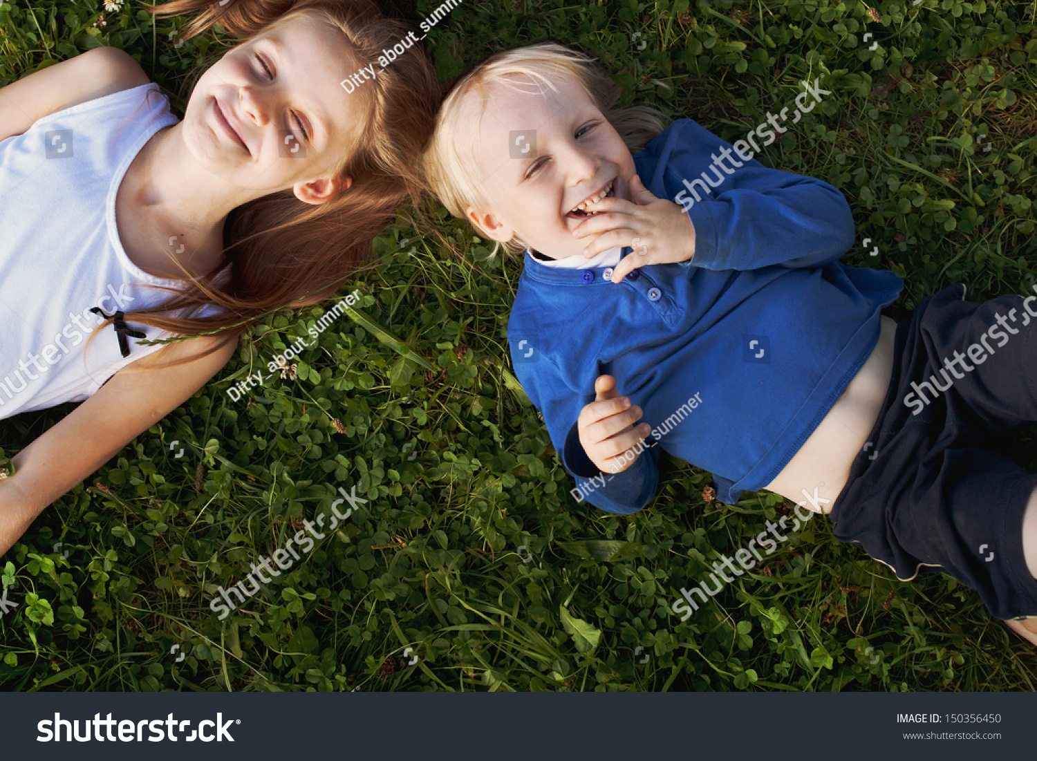 Happy Cute Kids On Grass Stock Photo 150356450 | Shutterstock