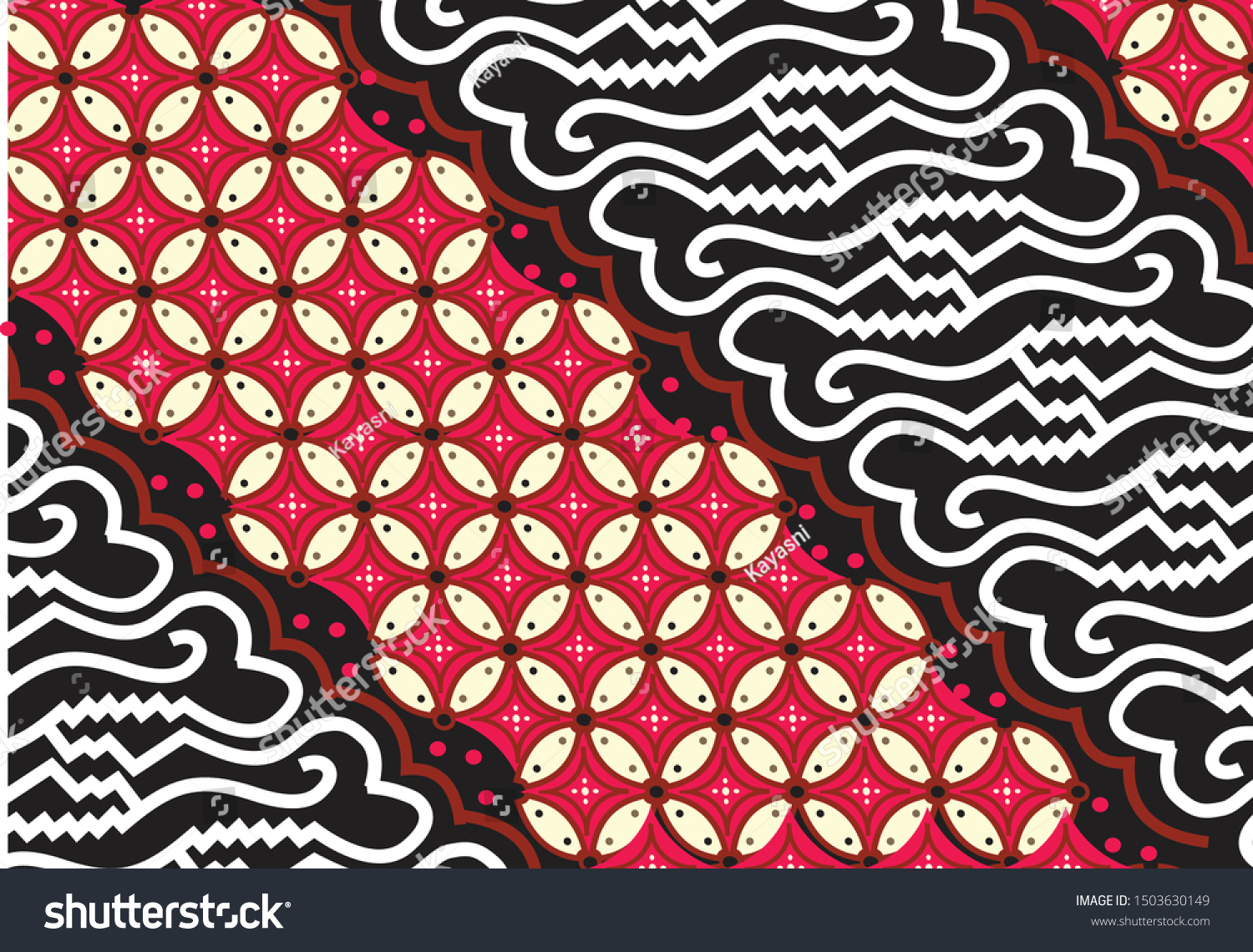 Parang One Very Famous Batik Motifs Stock Vector (Royalty Free ...