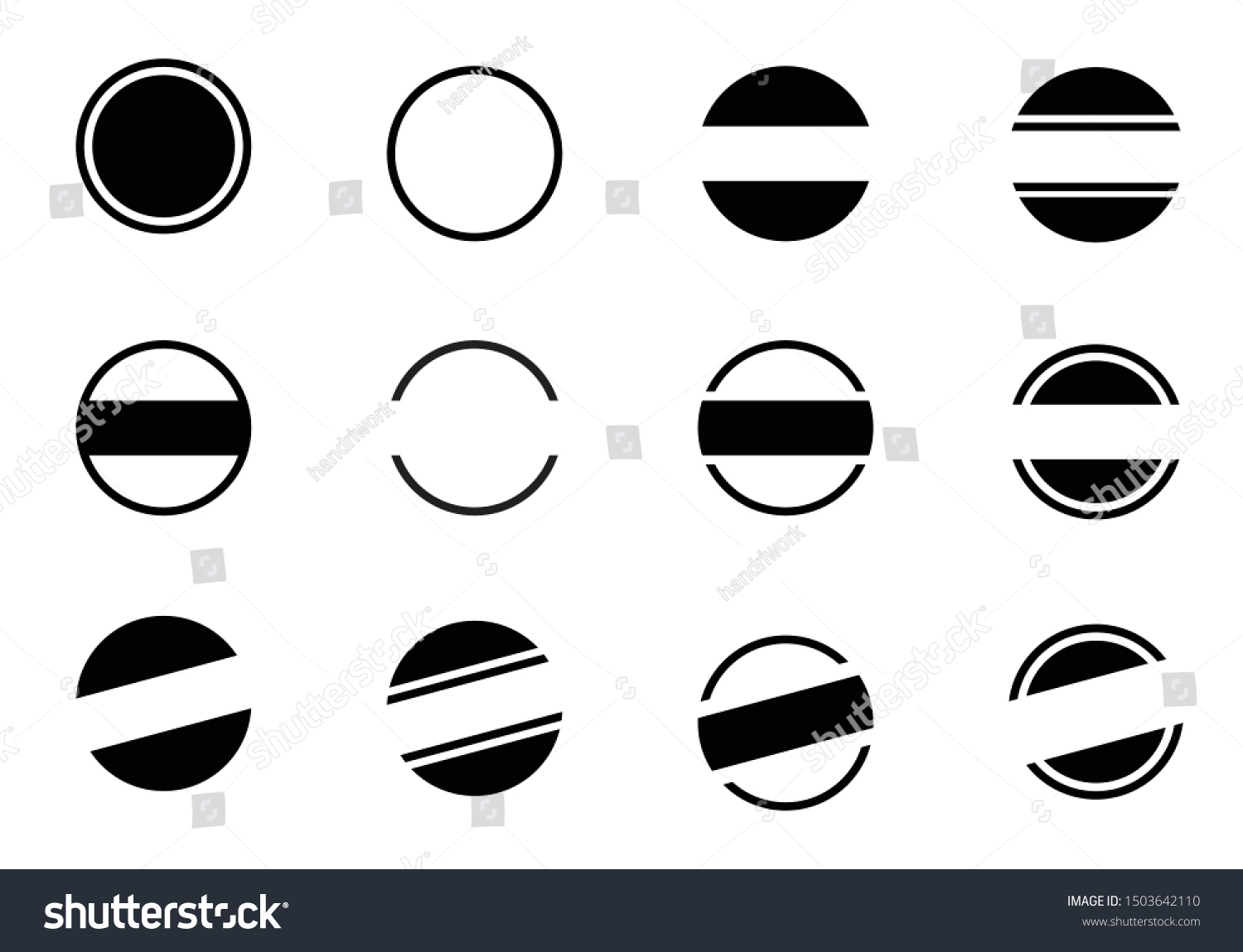 12 Circle Labels Badges Circle Stock Vector Royalty Free 1503642110