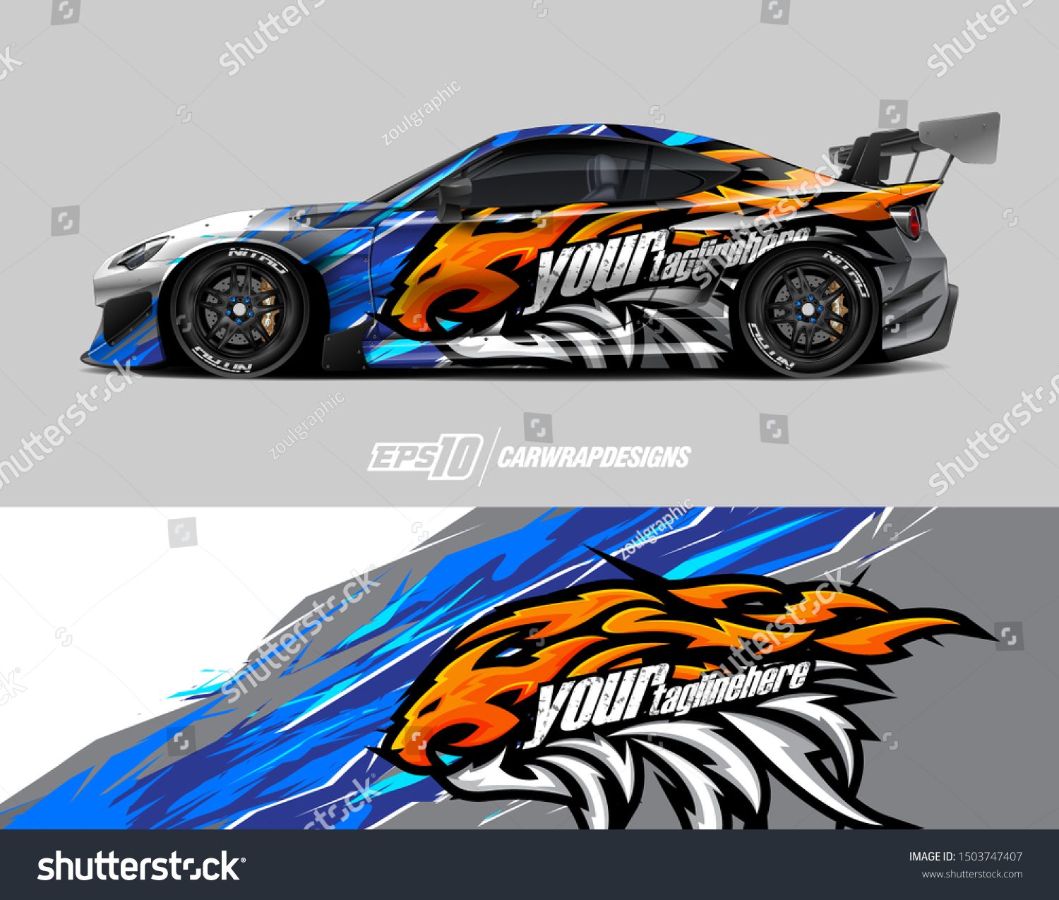 Car Wrap Decal Graphics Lion Head Stock Vector (Royalty Free ...