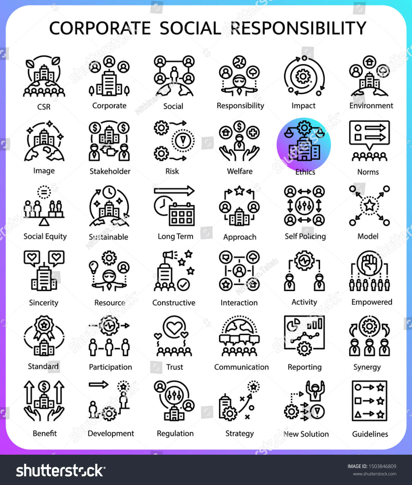 Csr Corporate Social Responsibility Concept Icons Stock Vector (Royalty ...