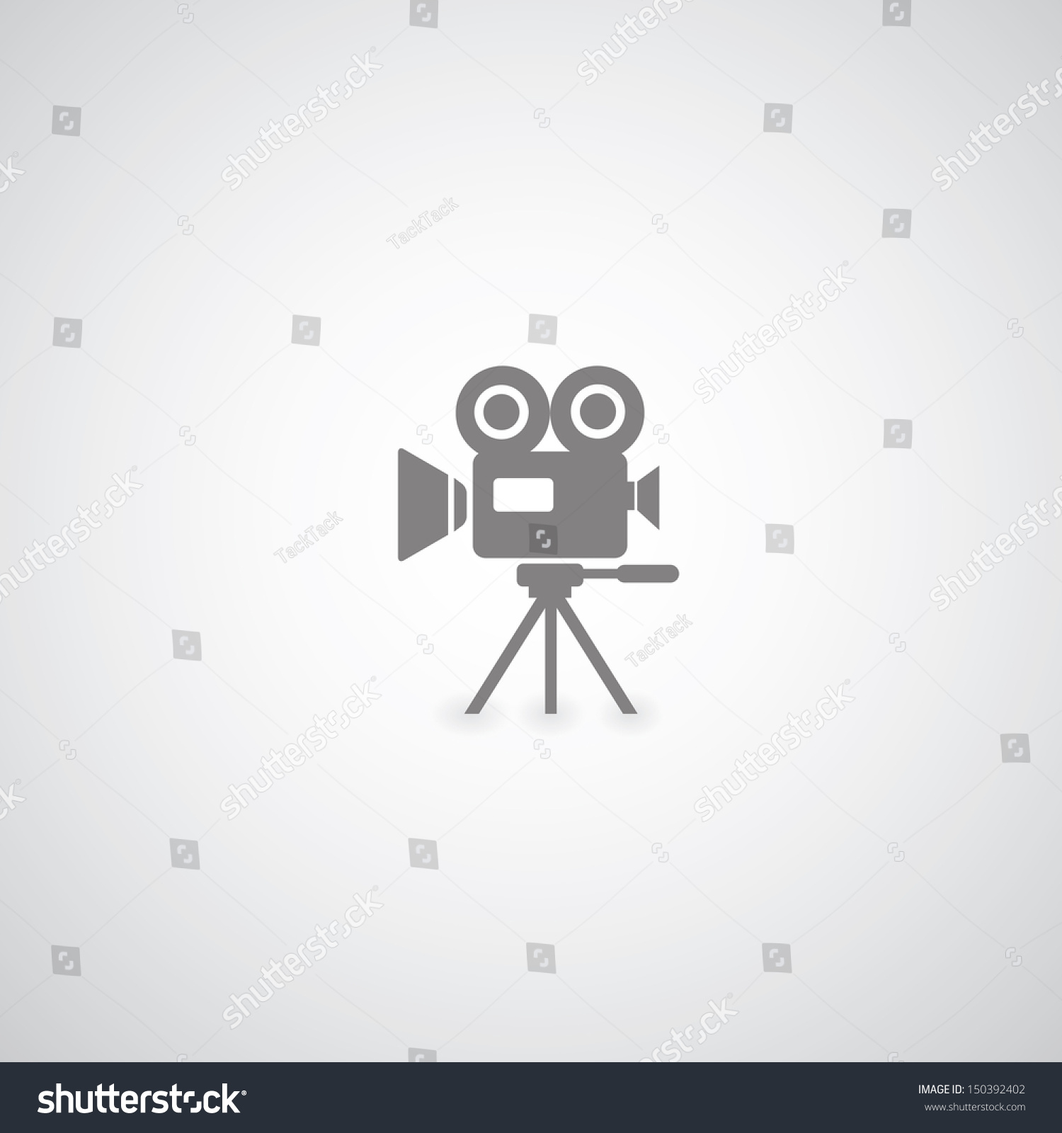 Movie Symbol On Gray Background Stock Vector (Royalty Free) 150392402 ...