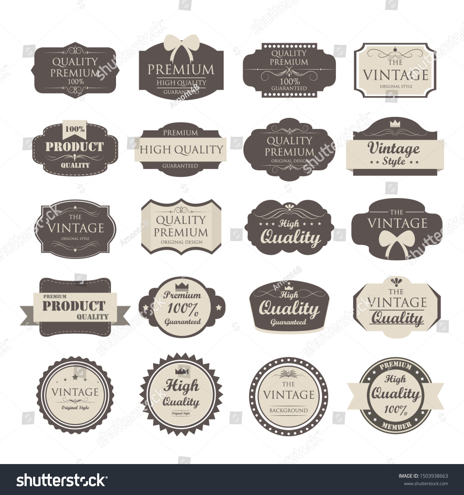 Set Vintage Label Old Fashion Vector Stock Vector (Royalty Free ...