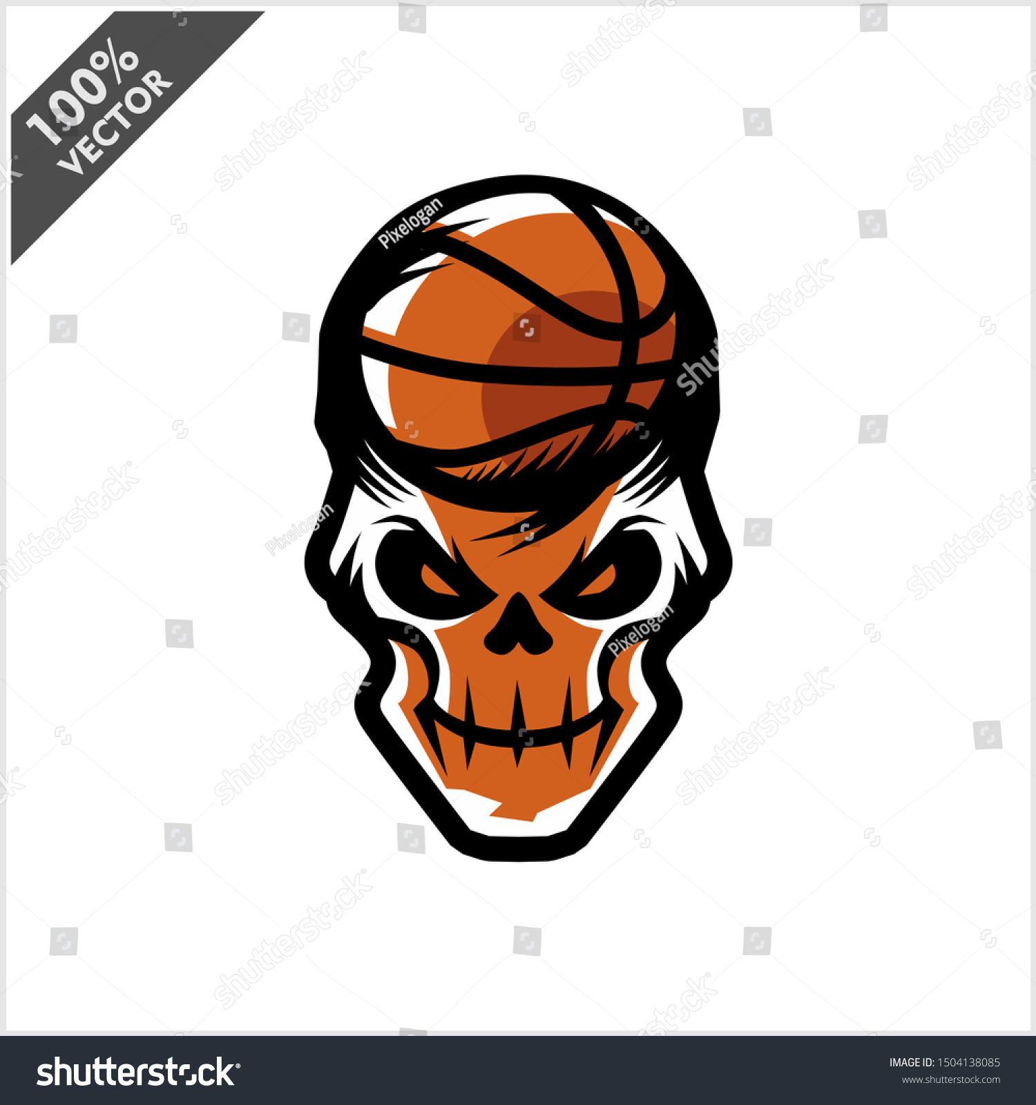 Basketball Skull Head Logo Vector Stock Vector (Royalty Free ...