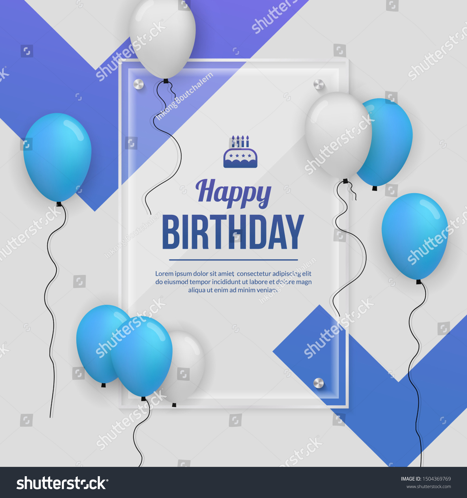 Birthday Party Celebration Background Template Realistic Stock Vector ...