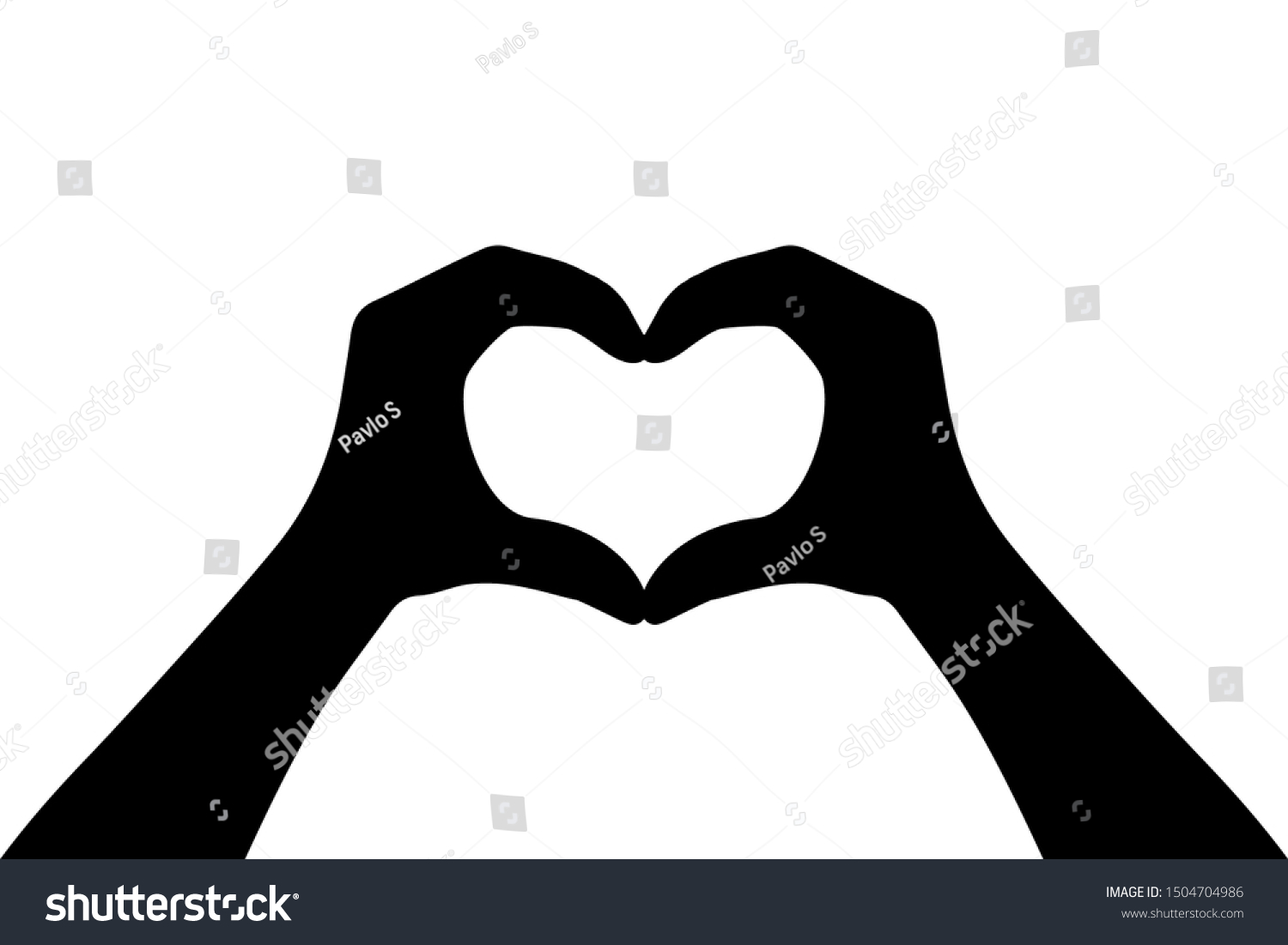 Hands Making Heart Sign Heart Hands Stock Vector (Royalty Free ...