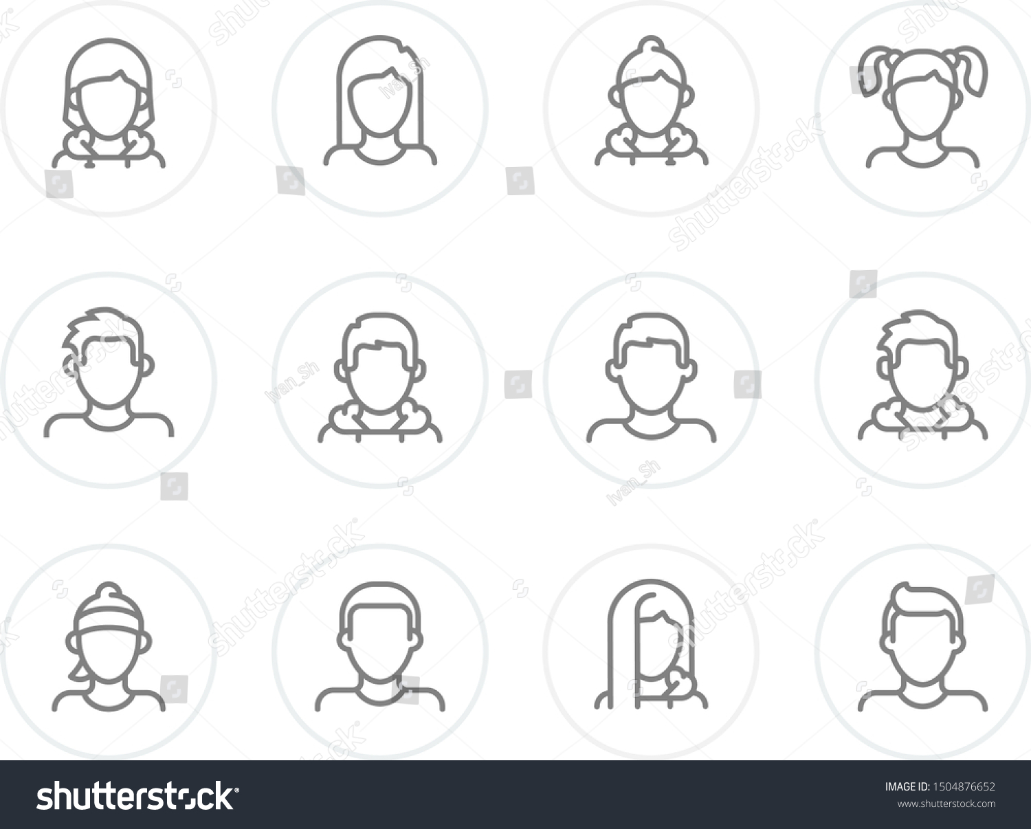 Male Female Profiles Vector Set Avatar Stock Vector (Royalty Free ...