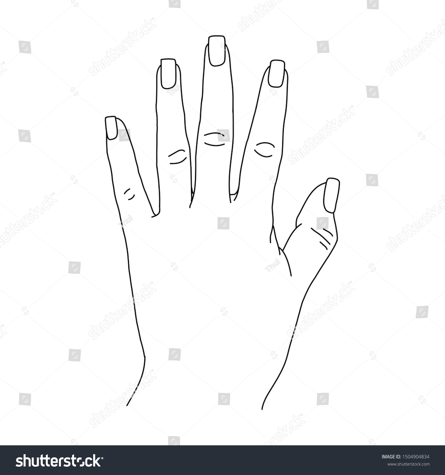 Extended Hand Vector Illustration Black White Stock Vector (Royalty ...