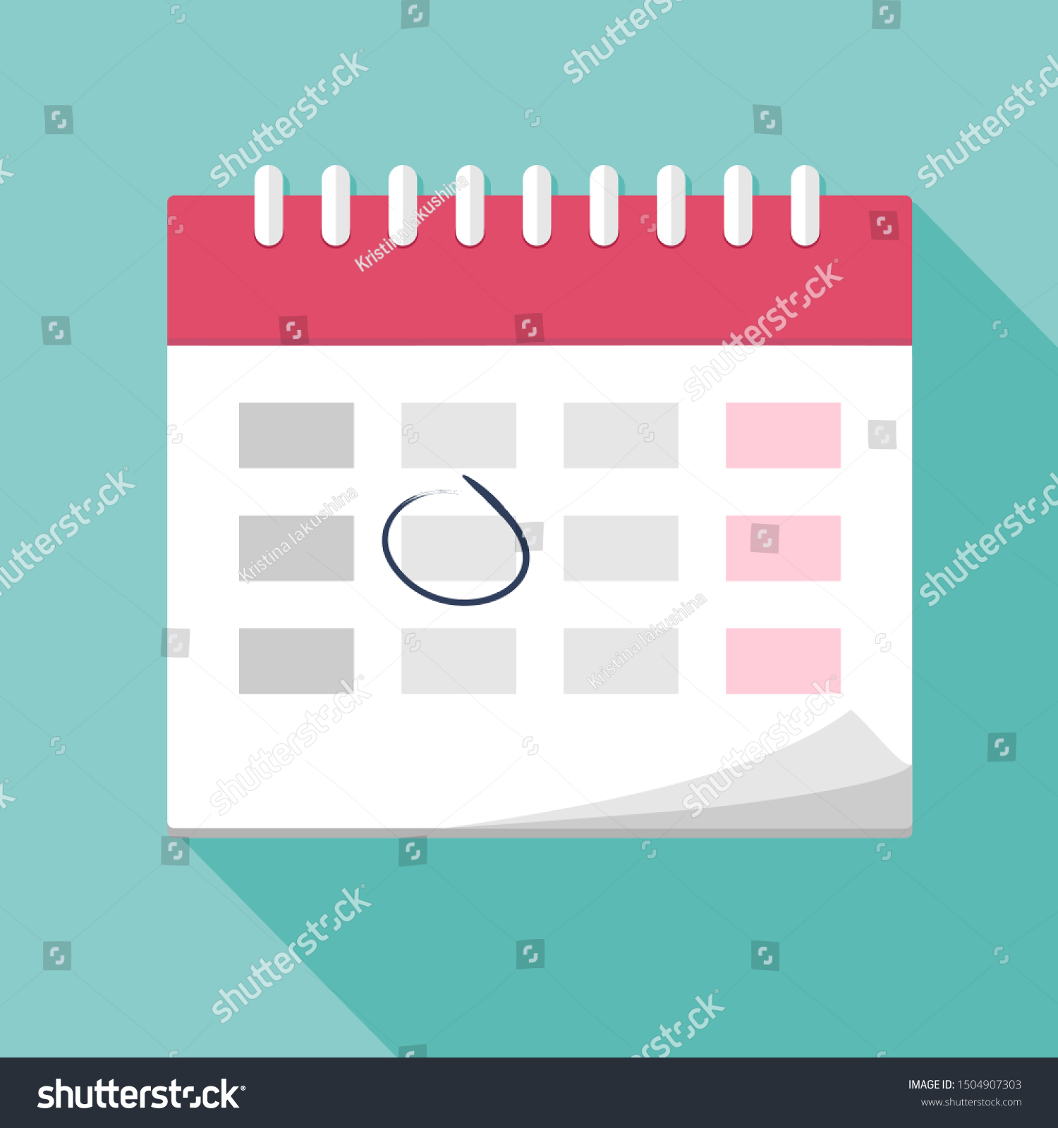 Vector Illustration Calendar Icon Planning Time Stock Vector (Royalty ...