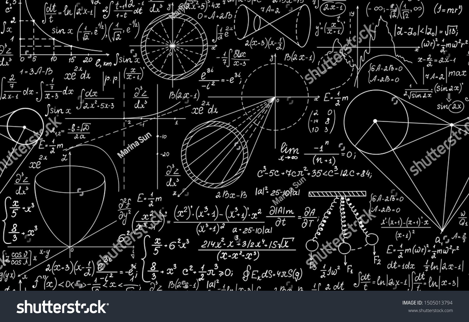 Math School Vector Seamless Pattern Handwritten Stock Vector (Royalty ...