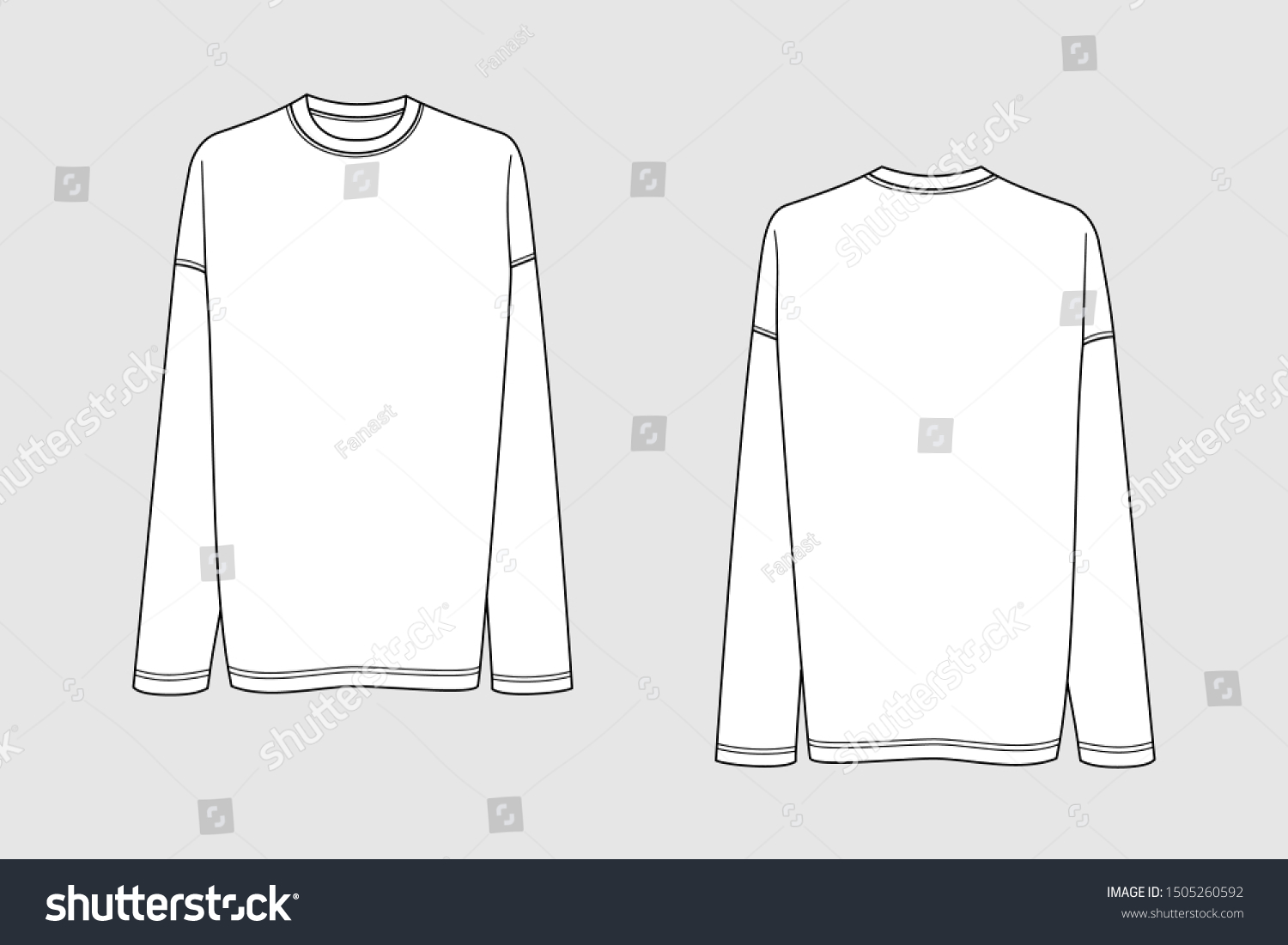 Long Sleeve Shirt Vector Template Isolated Stock Vector (Royalty Free ...