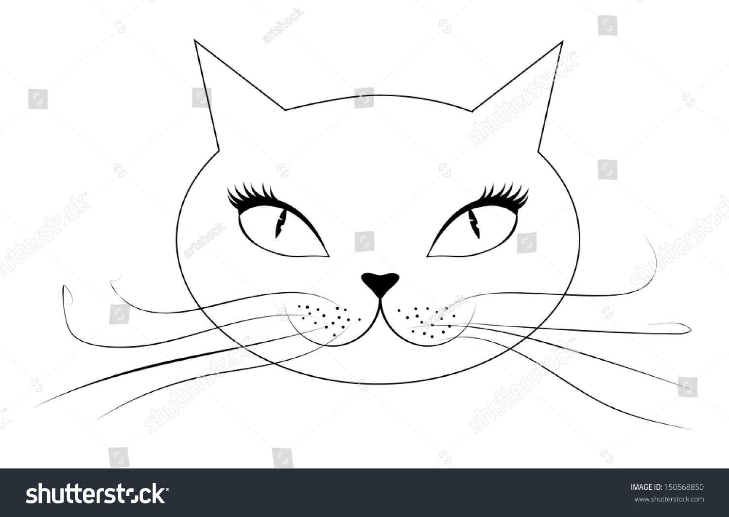 Рисунок головы кошки легкий