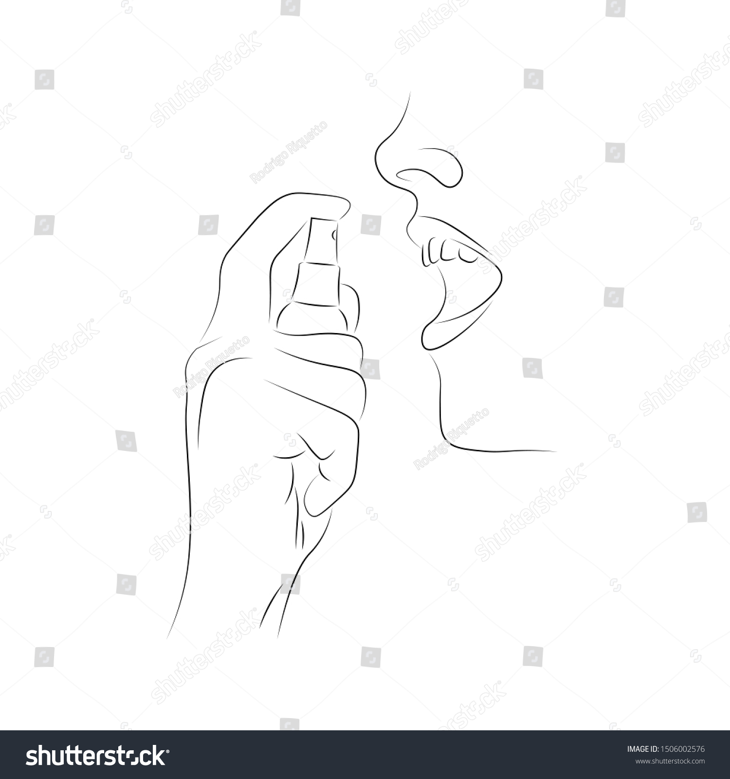 Spray Mouth Vector Line Art Stock Vector (royalty Free) 1506002576 