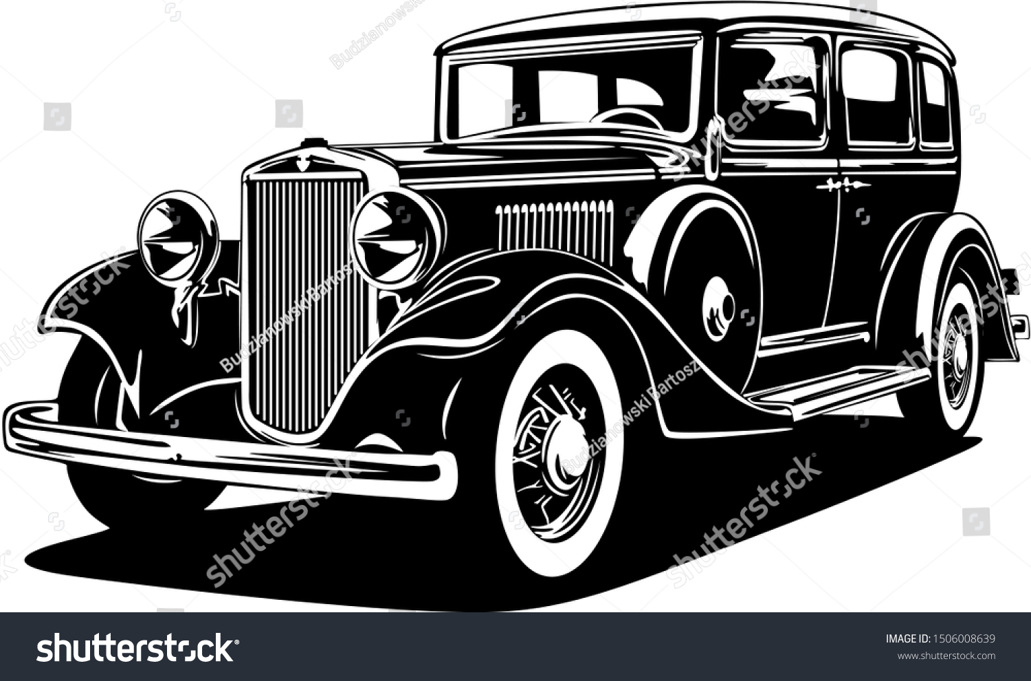 Classic Vintage Retro Car Design Stock Vector (Royalty Free) 1506008639 ...