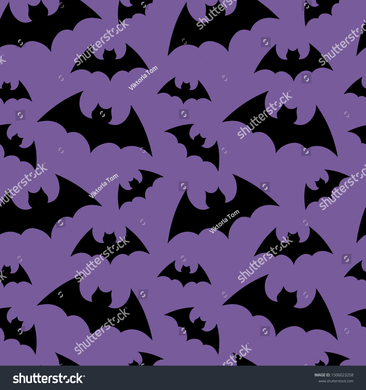 Vector Pattern Background Bats Silhouettes Happy Stock Vector (Royalty ...