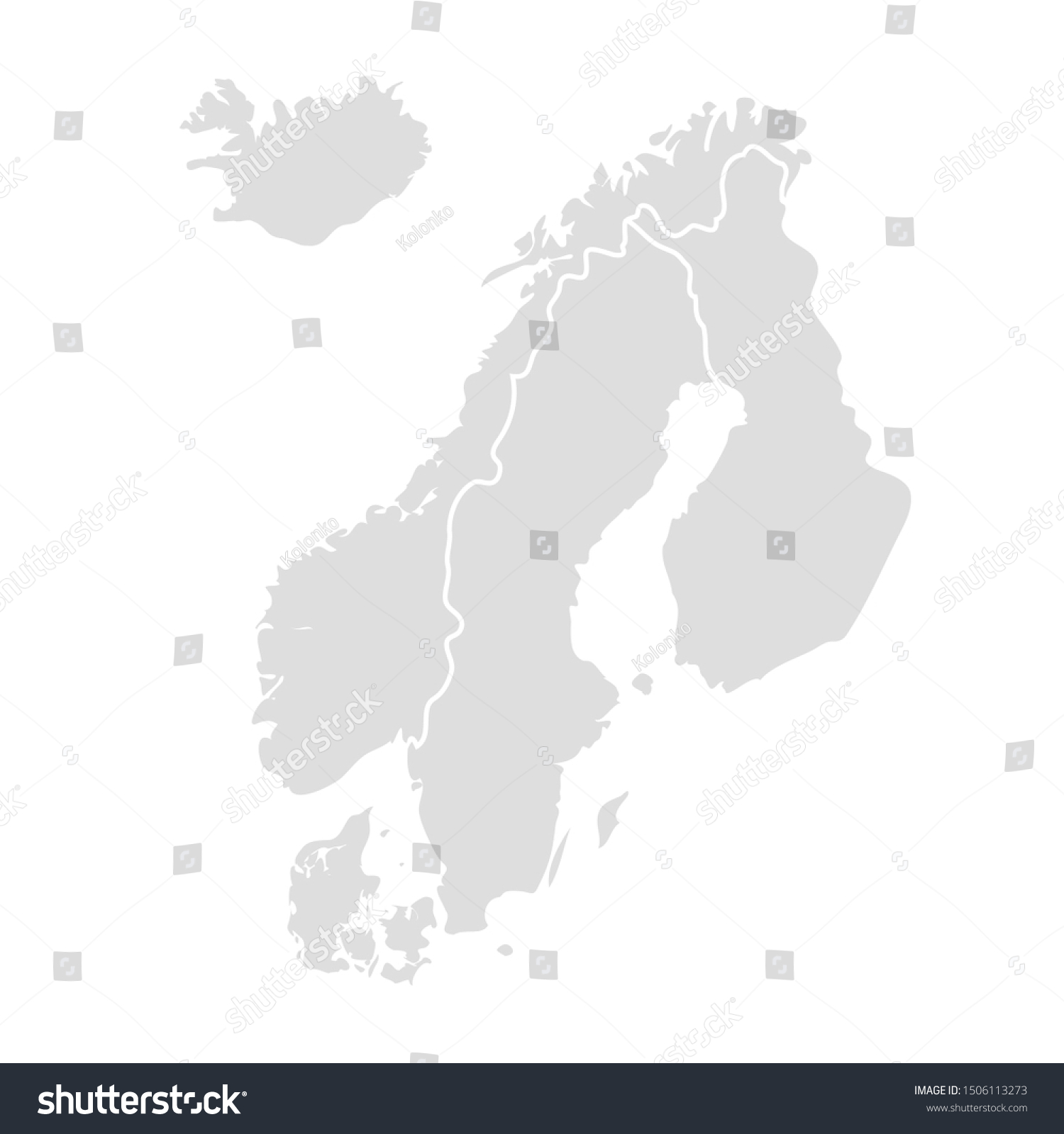 Scandinavia Vector Map Sweden Norway Denmark Stock Vector (Royalty Free